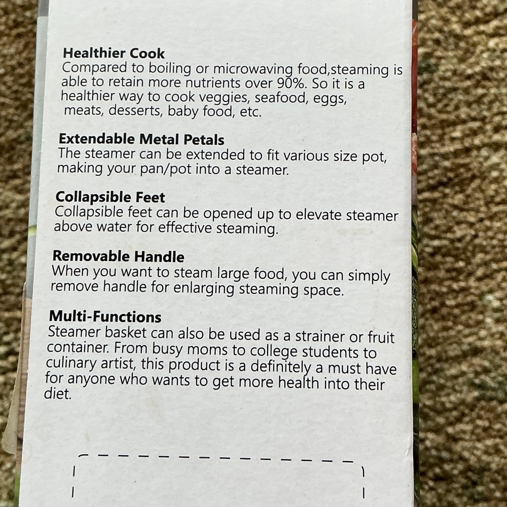 Premium Stainless Steel Vegetable Steamer - Silver - Picture 3 of 5